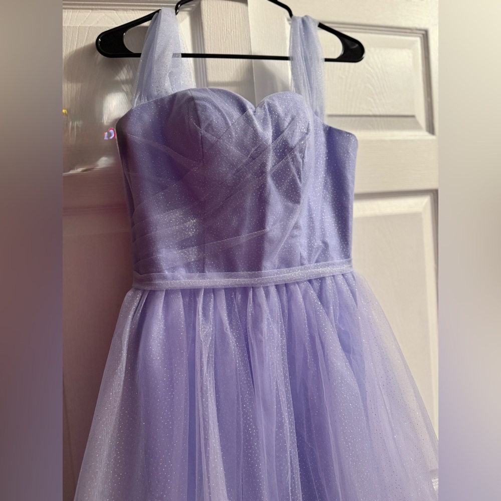 Beautiful Formal Custom Lavender Ball Gown- Glittery Tulle Overlay -Corset  Back